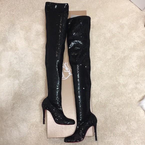 Christian Louboutin Shoes - Christian Louboutin Louise thigh high sequin boots